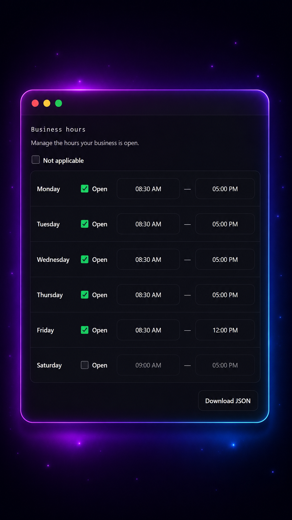 Business hours