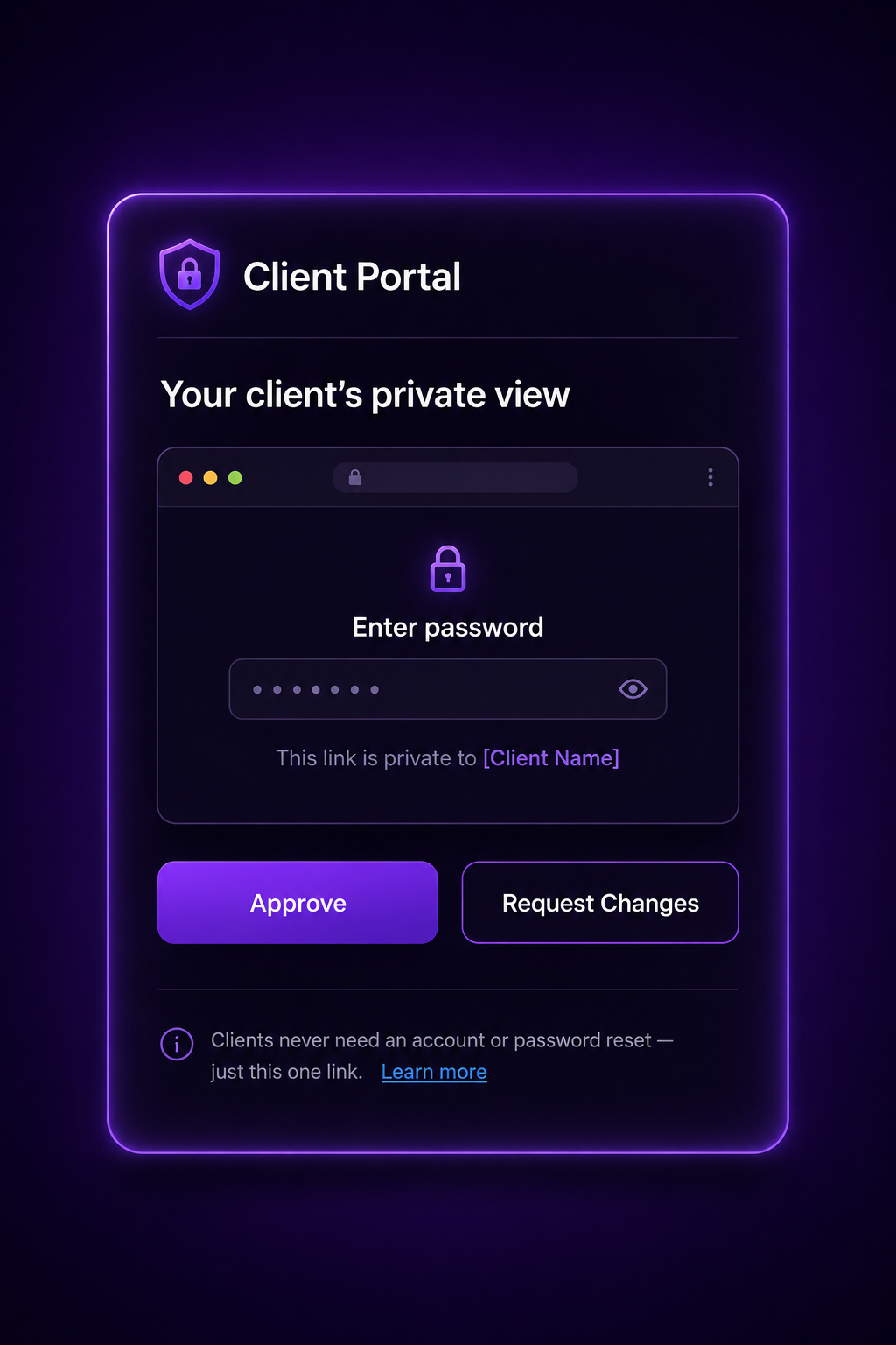 Client Portal approval screen